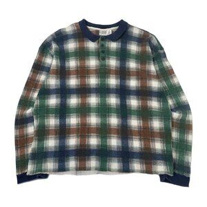 Vintage Ash Creek Plaid Henley Longsleeve 3XL